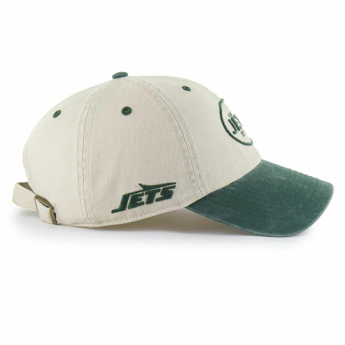 New York Jets '47 Breaking Trail Clean Up Adjustable NHL Cap Natural/Green - Taass Online