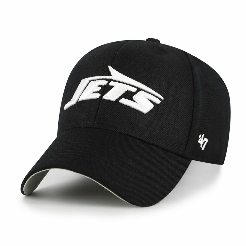 New York Jets Black & White '47 MVP Adjustable NFL Cap Black - Taass US