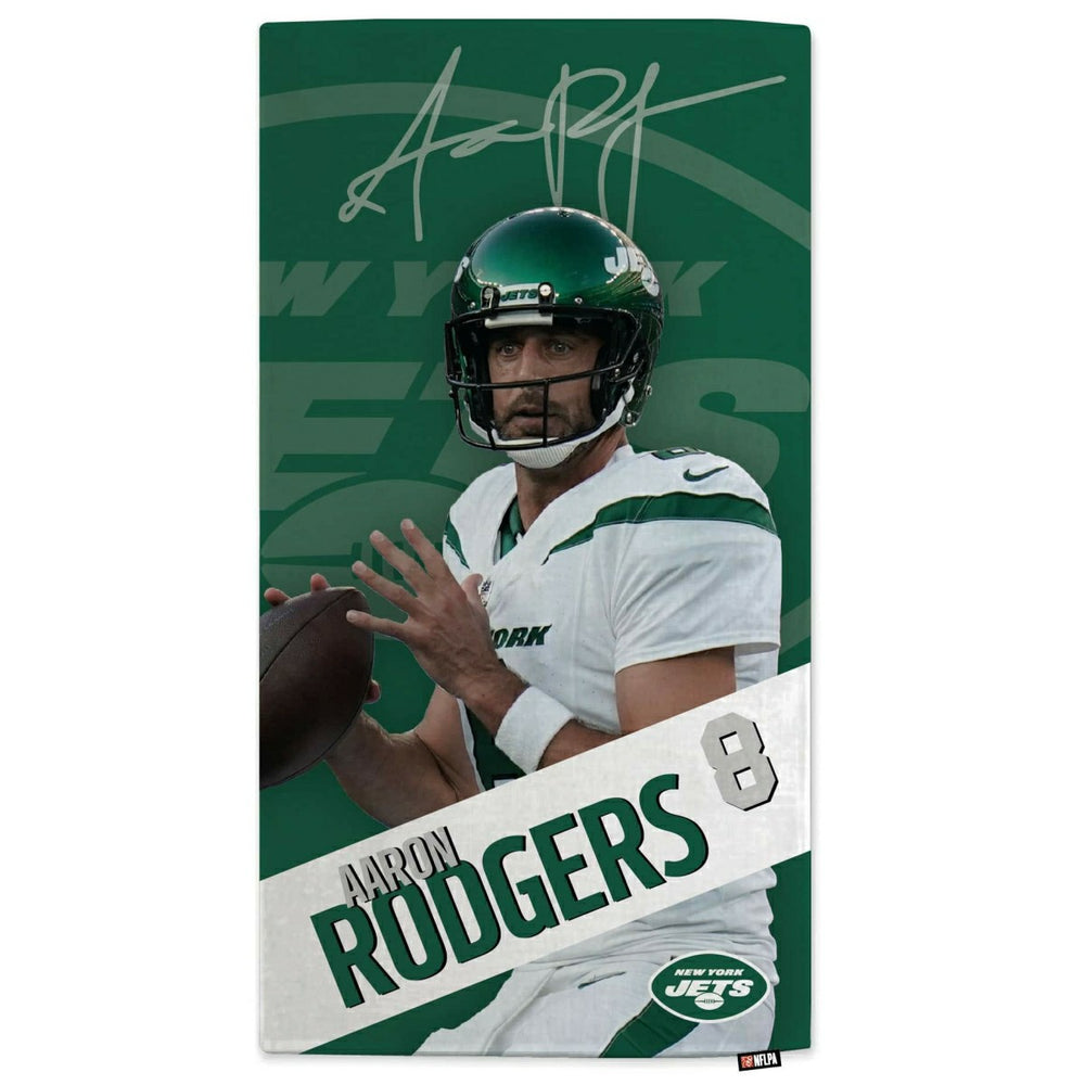 Aaron Rodgers New York Jets NFL Beach Towel - Taass sale