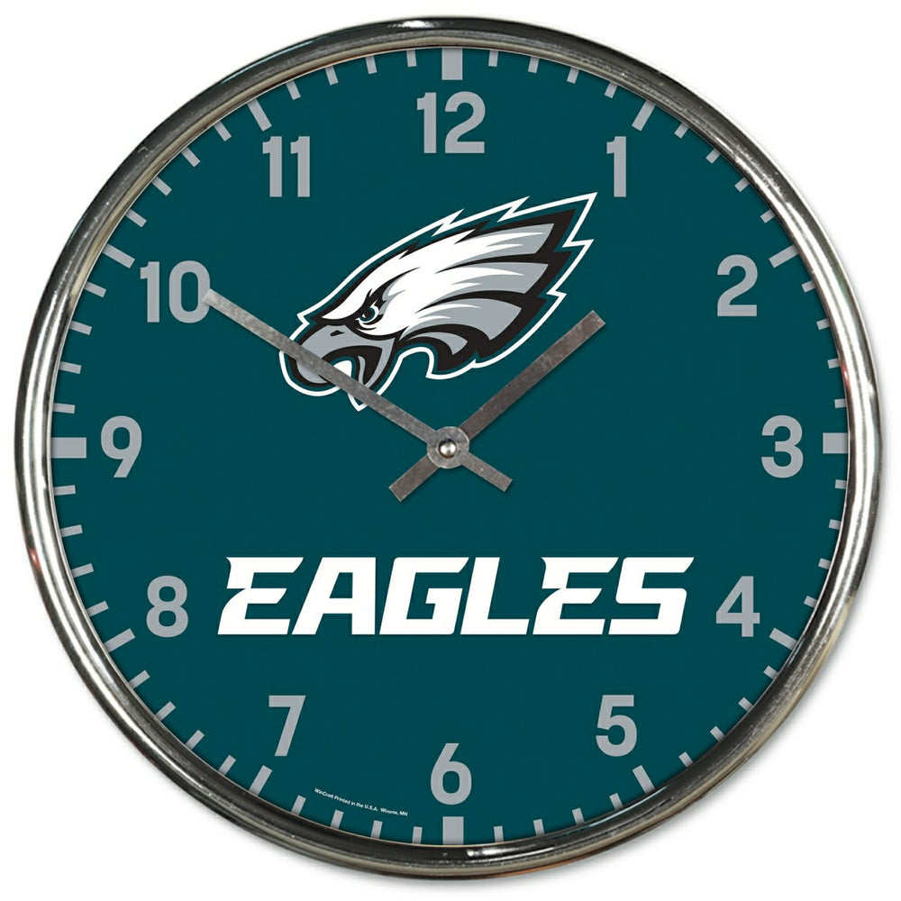Philadelphia Eagles Chrome NFL Team Design Wall Clock - Taass on sale