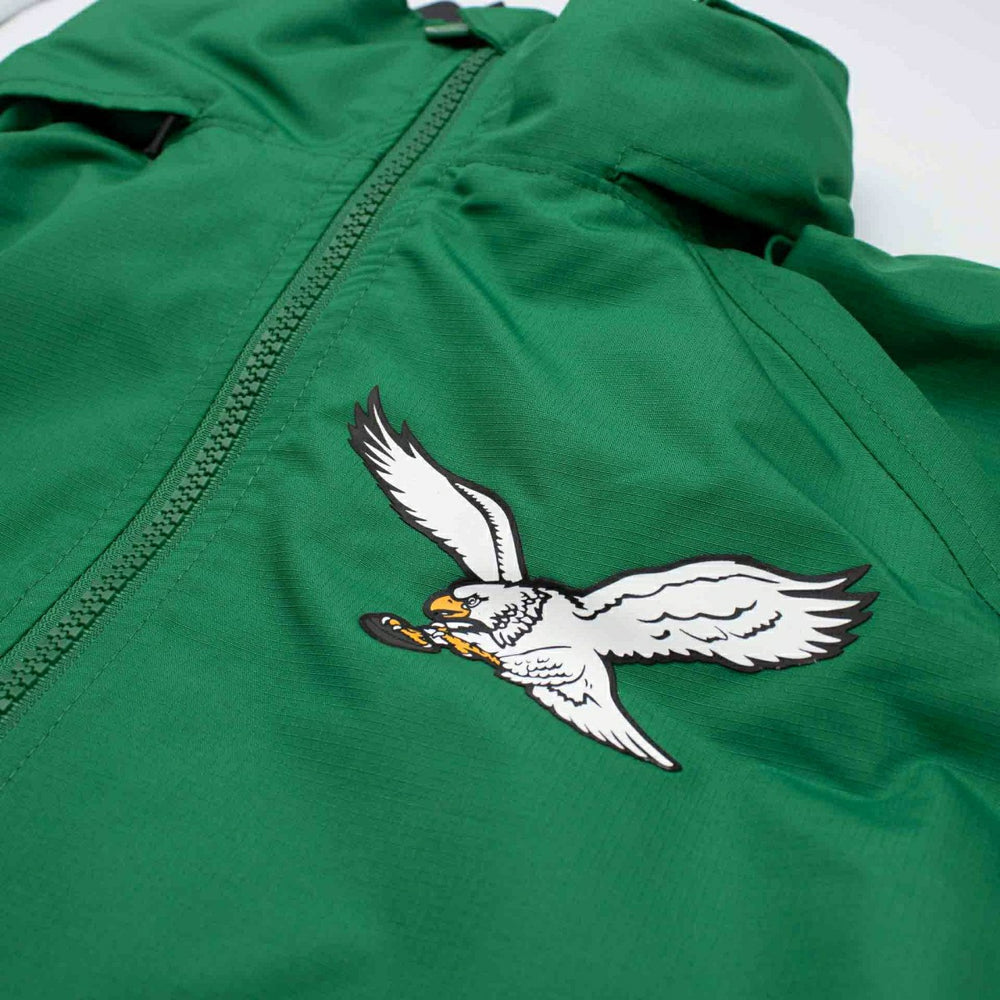 Philadelphia Eagles NFL Quarter Zip Windbreaker Jacket Green - Taass Online