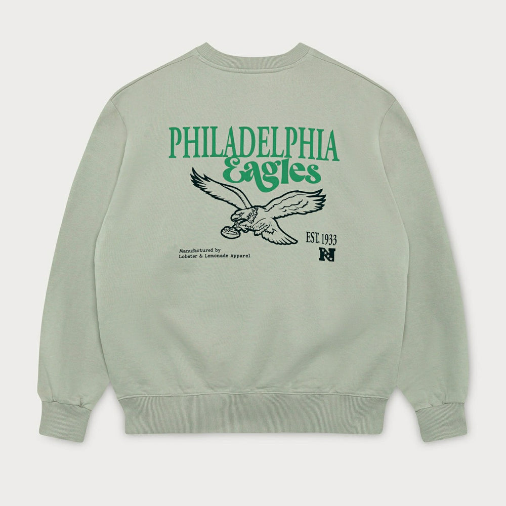 Philadelphia Eagles L&L '96 Classics NFL Crew Sweater Gray - Taass sale