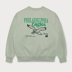 Philadelphia Eagles L&L '96 Classics NFL Crew Sweater Gray - Taass sale