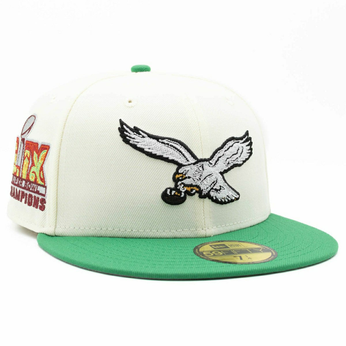 Philadelphia Eagles Super Bowl LIX 59FIFTY Fitted NFL Cap Cream - Taass sale