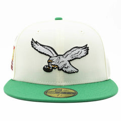 Philadelphia Eagles Super Bowl LIX 59FIFTY Fitted NFL Cap Cream - Taass sale