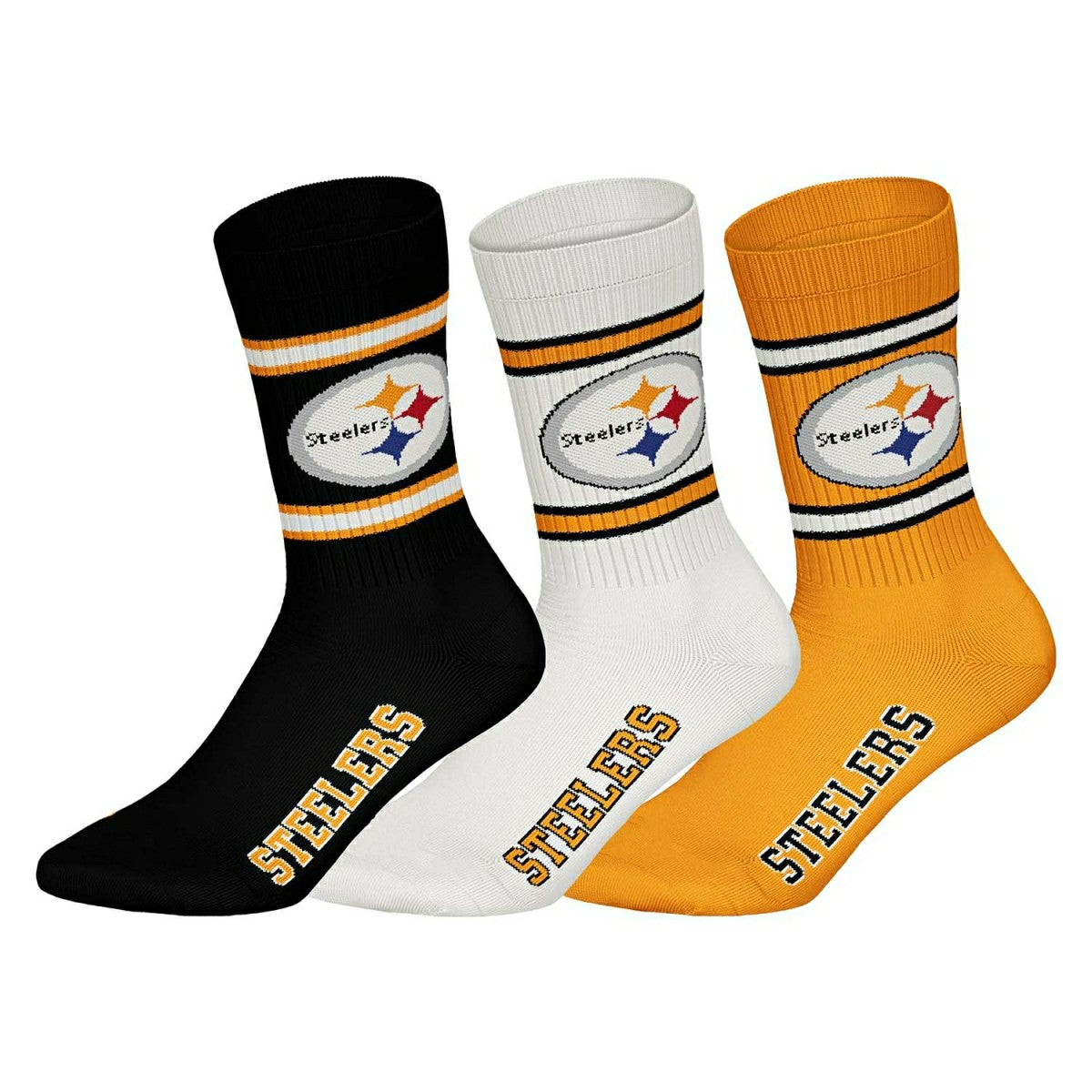 Pittsburgh Steelers Team Set NFL Crew Socks (3-Pack) - Taass sale