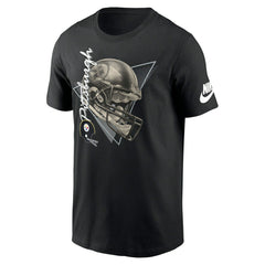 Pittsburgh Steelers Rewind Helmet Essential NFL T-Shirt Black - Taass Online