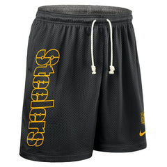 Pittsburgh Steelers 2025 NFL Sideline Reversible Mesh Nike Dri-FIT Shorts Black - Taass on sale