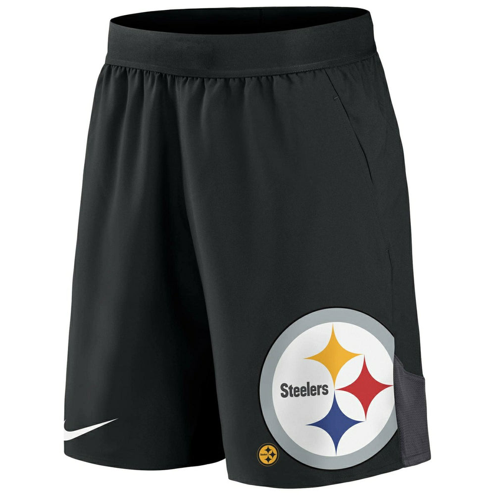 Pittsburgh Steelers Big Logo Nike Dri-FIT Performance NFL Shorts Black - Taass sale