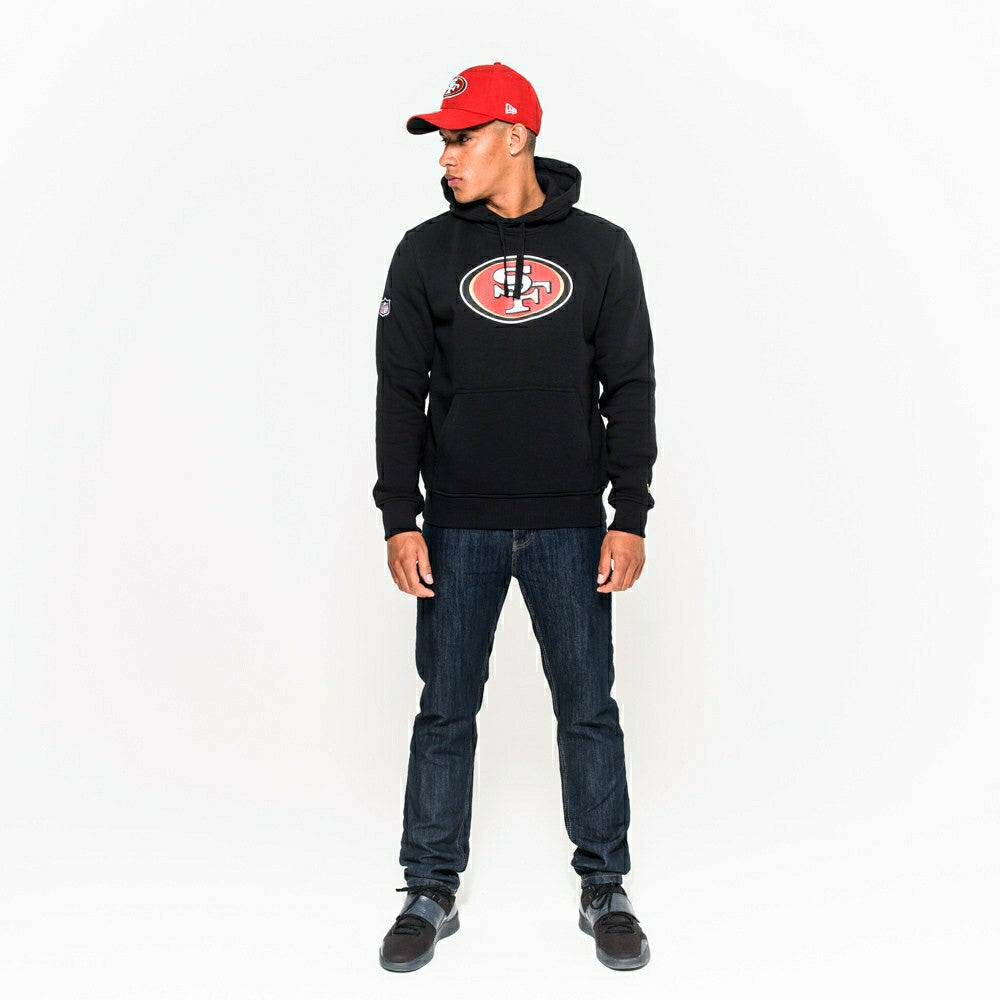 San Francisco 49ers Logo Hoodie New Era NFL Sweatshirt Black - Taass on sale