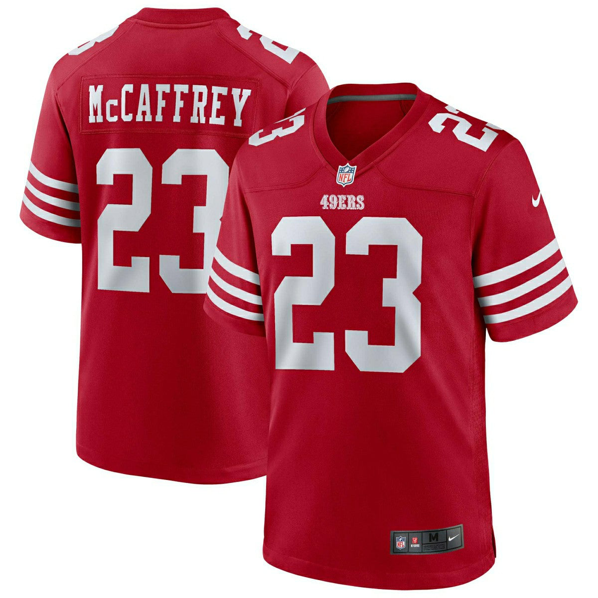 Christian McCaffrey #23 San Francisco 49ers Nike Game NFL Jersey Red - Taass Online