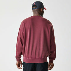 San Francisco 49ers Washed Oversized NFL Crew Neck Sweater Red - Taass on sale