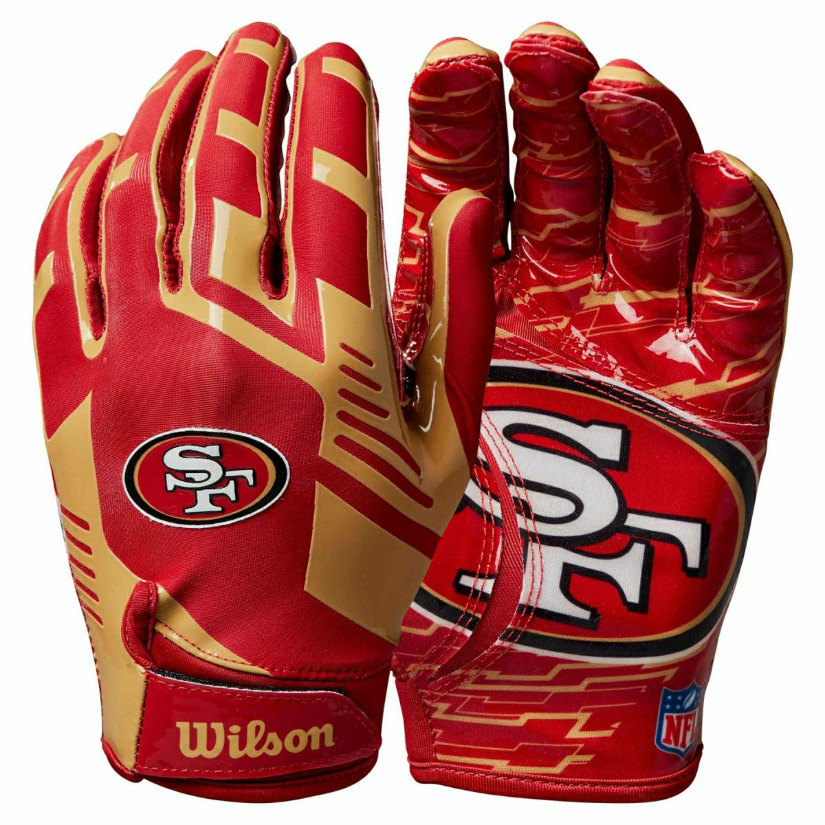 San Francisco 49ers Wilson Stretch-Fit NFL Receivers Gloves - Taass Online