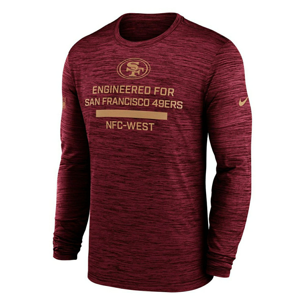 San Francisco 49ers 2025 NFL Sideline Nike Velocity Performance Long Sleeve T-Shirt Red - Taass US