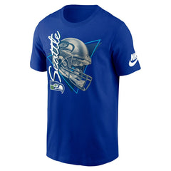 Seattle Seahawks Rewind Helmet Essential NFL T-Shirt Blue - Taass on sale
