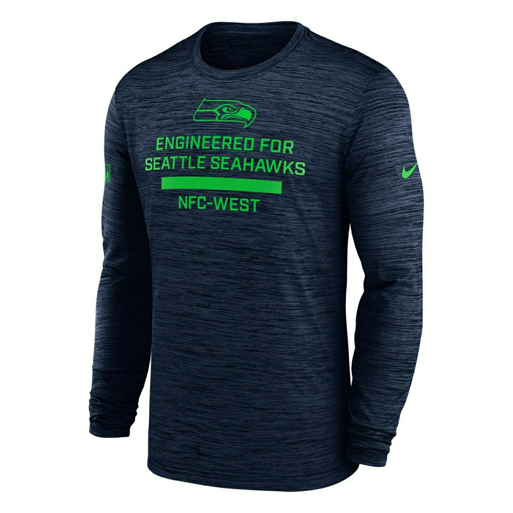Seattle Seahawks 2025 NFL Sideline Nike Velocity Performance Long Sleeve T-Shirt Navy - Taass outlet