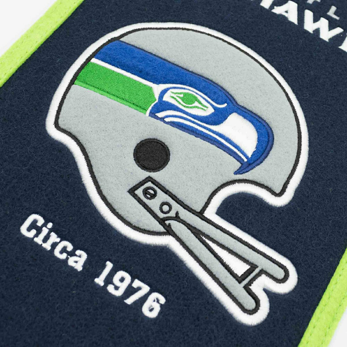 Seattle Seahawks Logo Evolution NFL Wool Banner - Taass discount