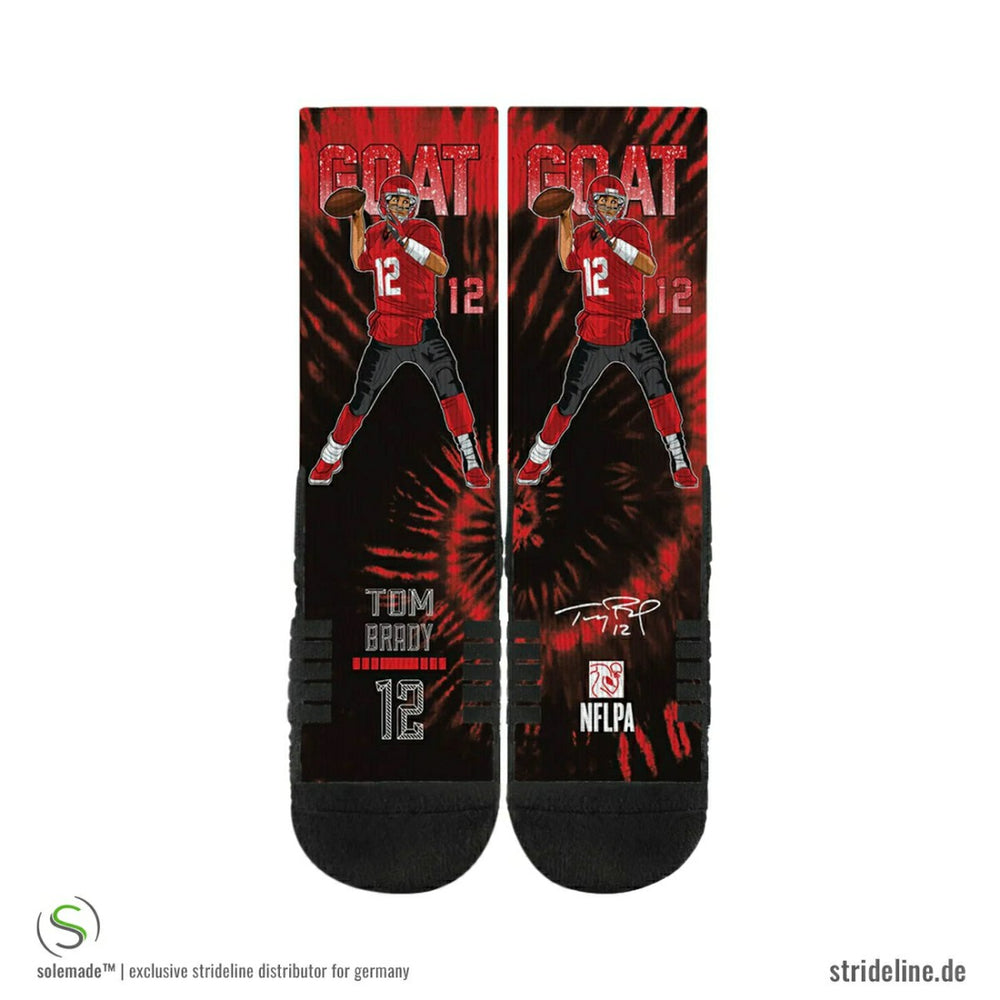 Tom Brady GOAT Tampa Bay Buccaneers Strideline Premium NFLPA Crew Socks - Taass on sale