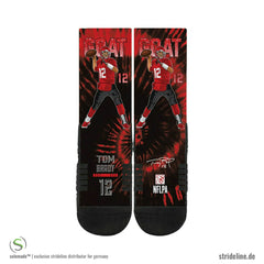 Tom Brady GOAT Tampa Bay Buccaneers Strideline Premium NFLPA Crew Socks - Taass on sale