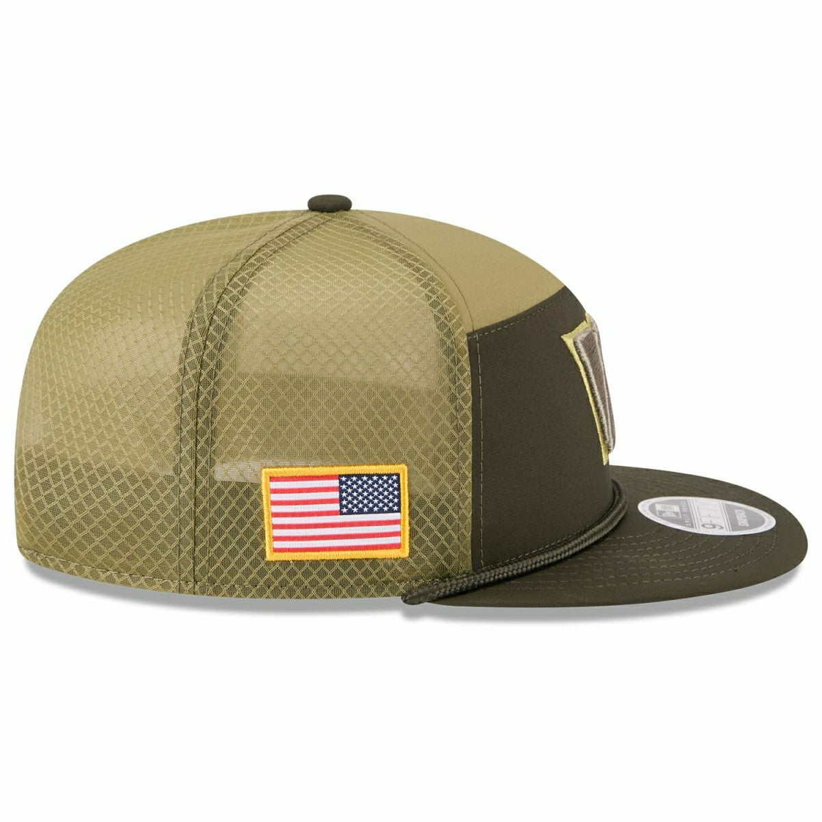 Washington Commanders 2025 NFL Salute to Service 9FIFTY Split Panel Trucker Snap Cap Olive - Taass outlet