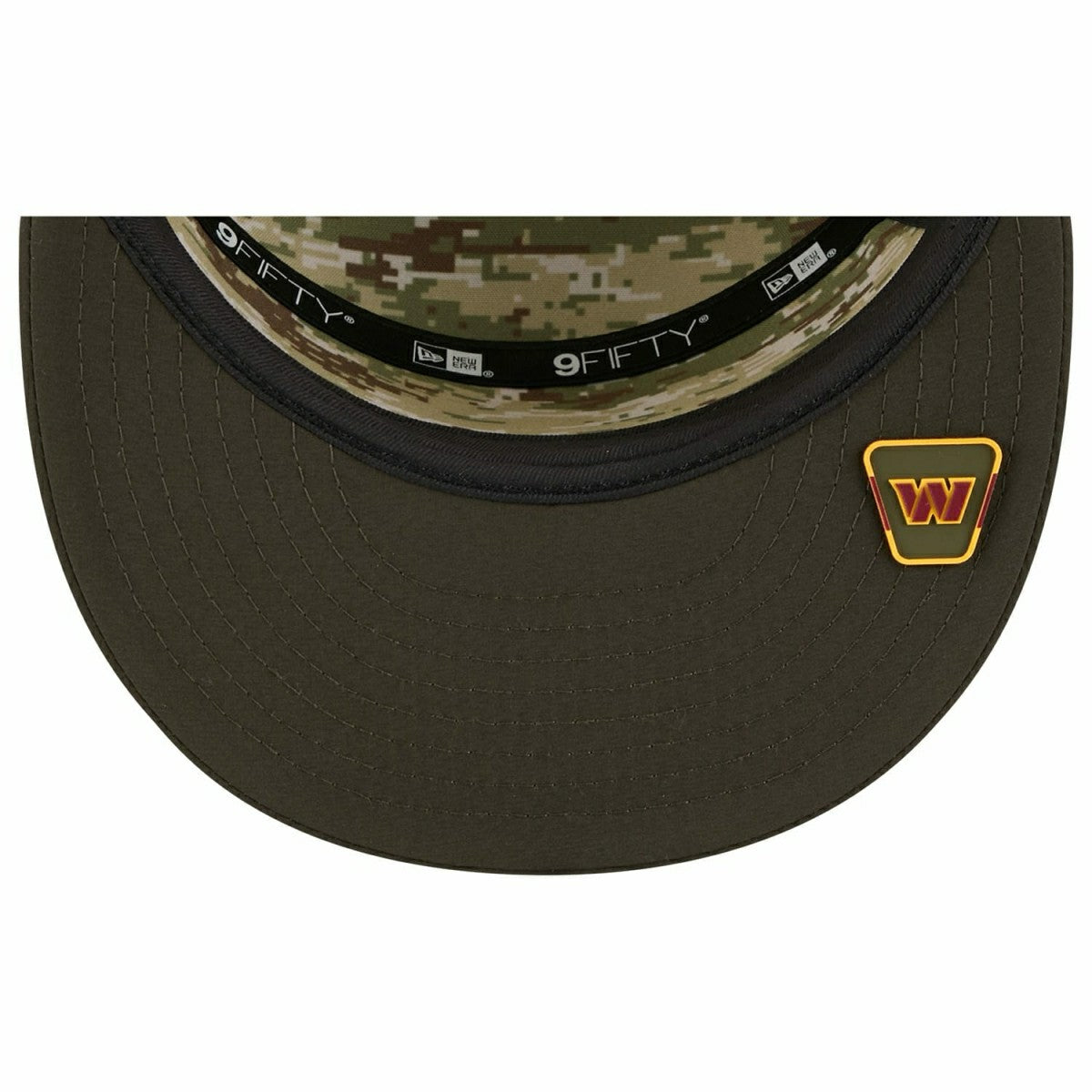 Washington Commanders 2025 NFL Salute to Service 9FIFTY Split Panel Trucker Snap Cap Olive - Taass outlet