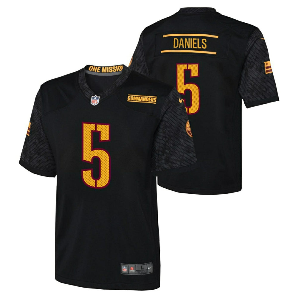 Jayden Daniels #5 Washington Commanders Game NFL Jersey Alternate Black (YOUTH) - Taass on sale
