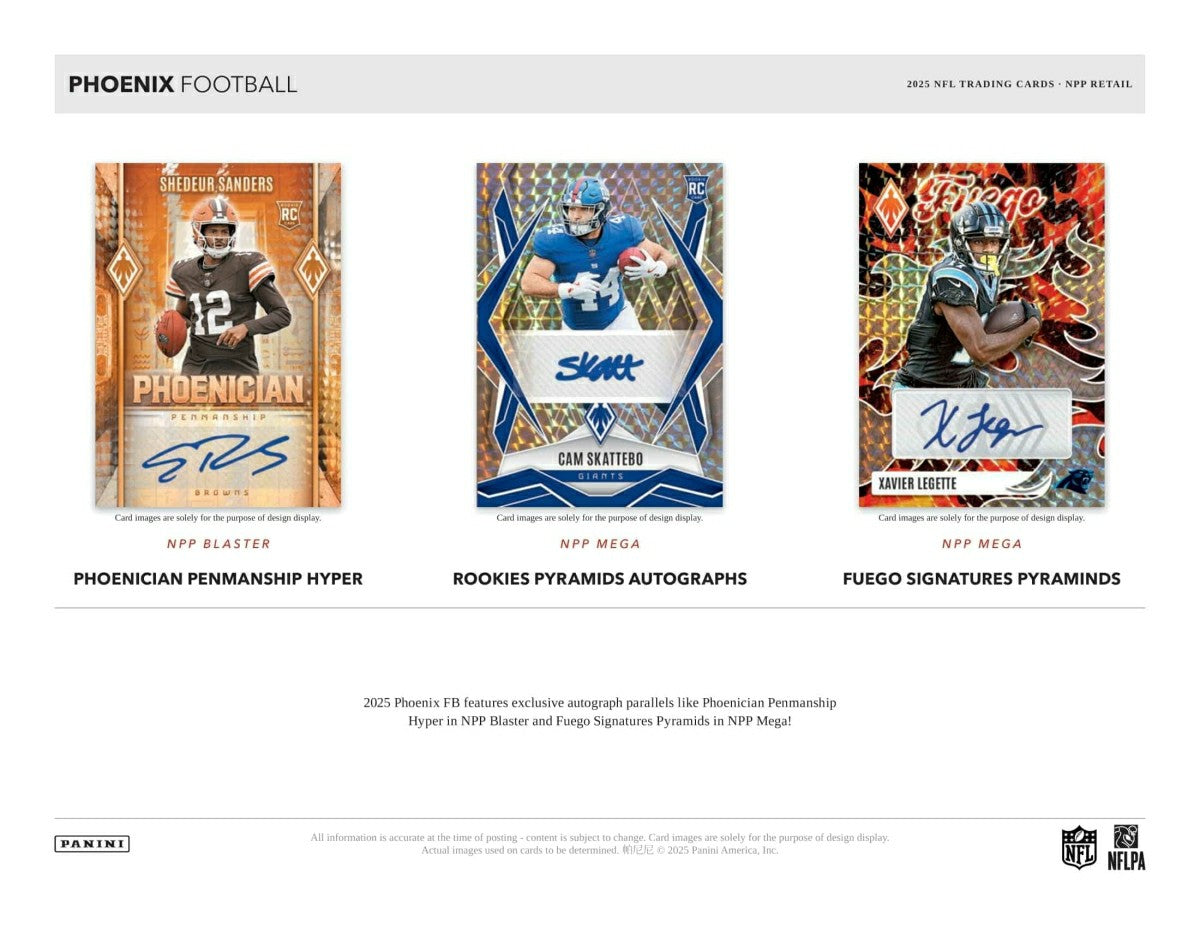 2025 Panini Phoenix Football Hobby NFL Mega Box - Taass on sale