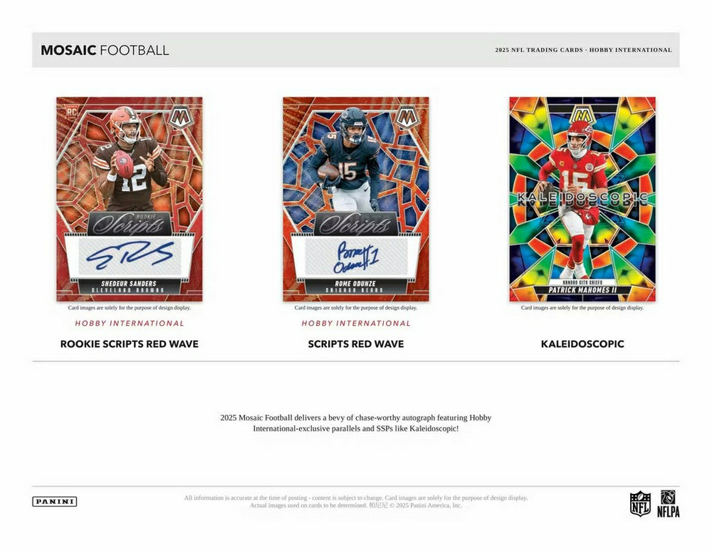 2025 Panini Mosaic Football International Hobby Box - Taass outlet