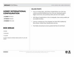2025 Panini Mosaic Football International Hobby Box - Taass outlet