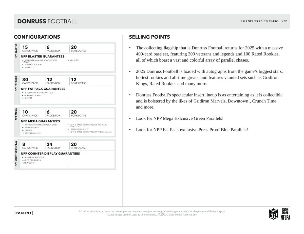 2025 Panini Donruss Football NFL Retail Box - Taass sale