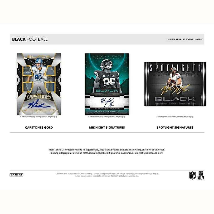 2025 Panini Black Football NFL Hobby Box - Taass on sale