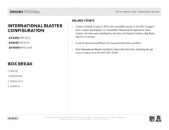 2025 Panini Origins Football NFL International Blaster Box - Taass discount