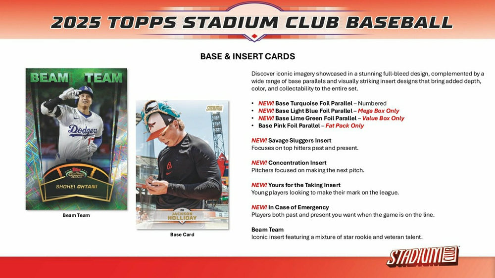 2025 Topps Stadium Club Baseball MLB Mega Box - Taass outlet