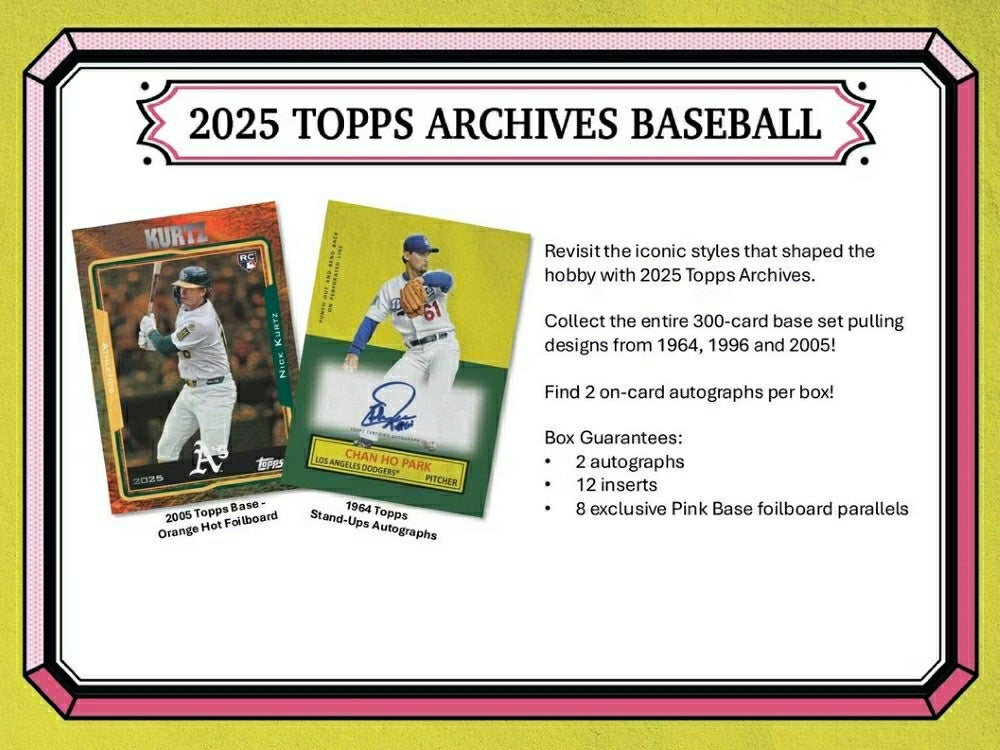 2025 Topps Archives Baseball MLB Hobby Pack - Taass discount