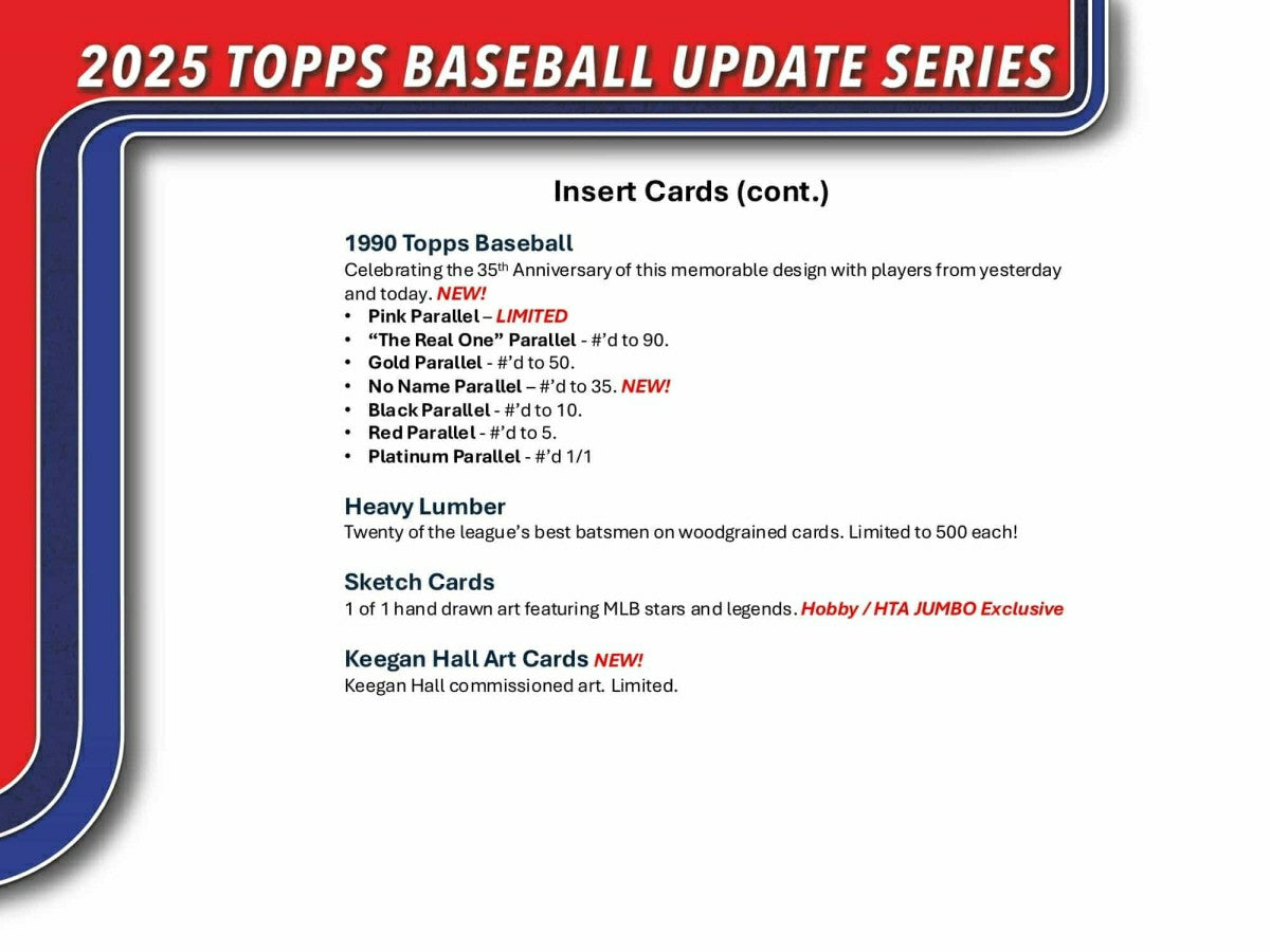2025 Topps Update Series Baseball MLB Hobby Box - Taass US