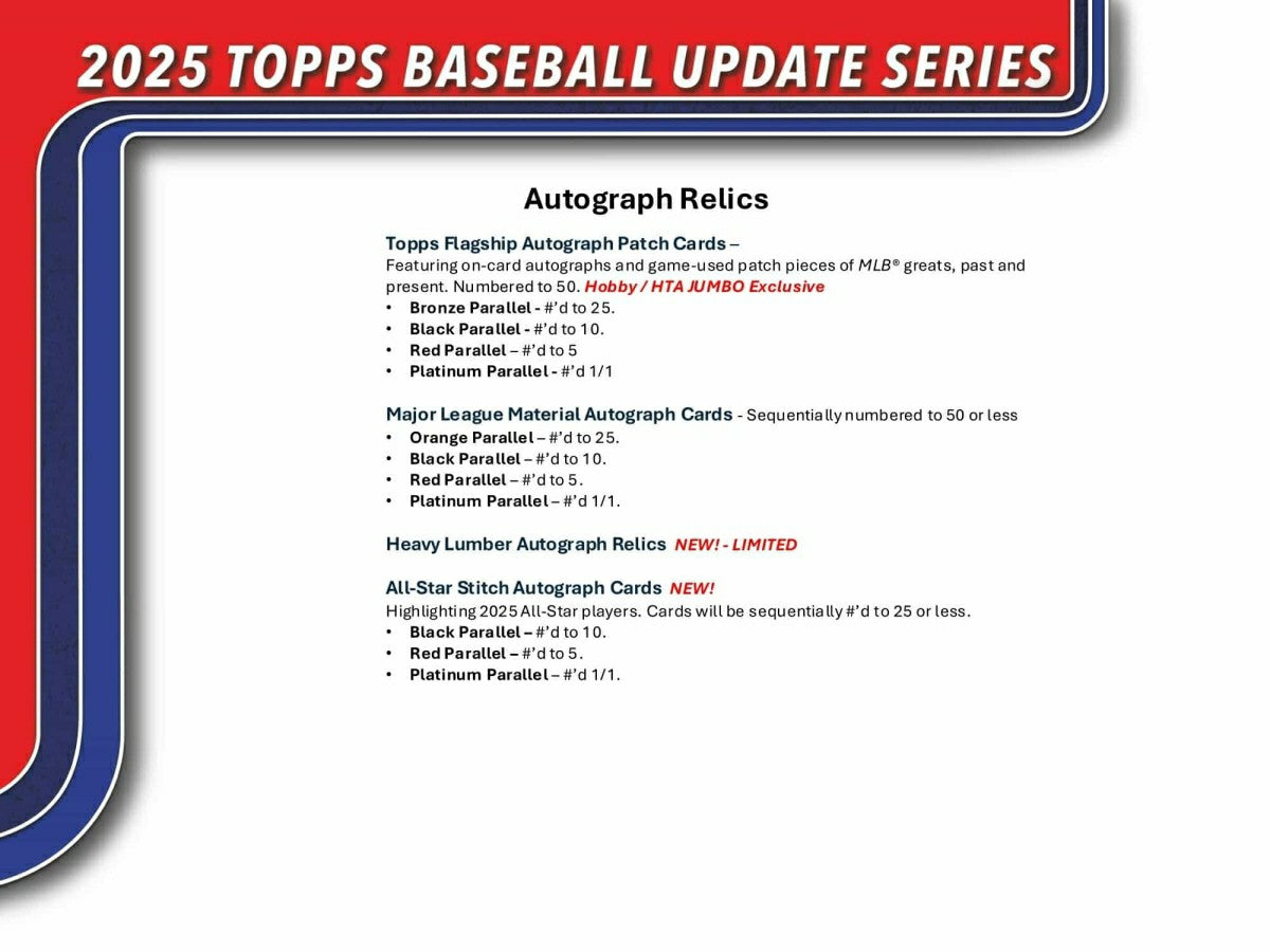 2025 Topps Update Series Baseball MLB Hobby Box - Taass US