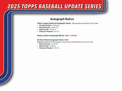 2025 Topps Update Series Baseball MLB Blaster Box - Taass on sale