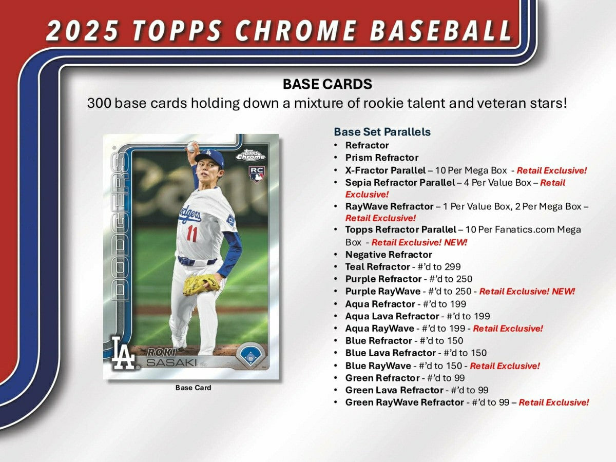 2025 Topps Chrome Baseball MLB Mega Box - Taass Online