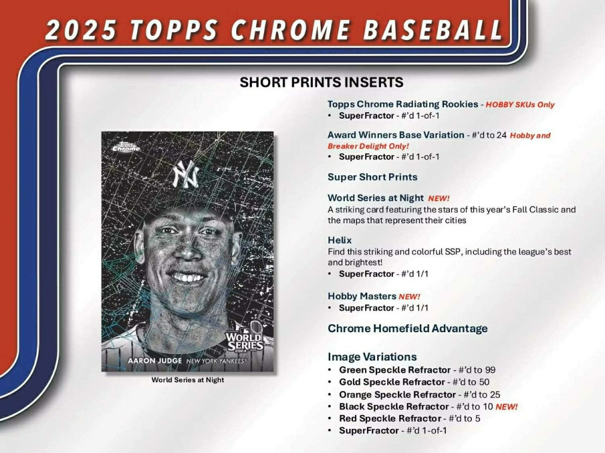2025 Topps Chrome Baseball MLB Hobby Box - Taass on sale