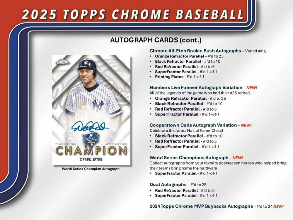2025 Topps Chrome Baseball MLB Hobby Box - Taass on sale