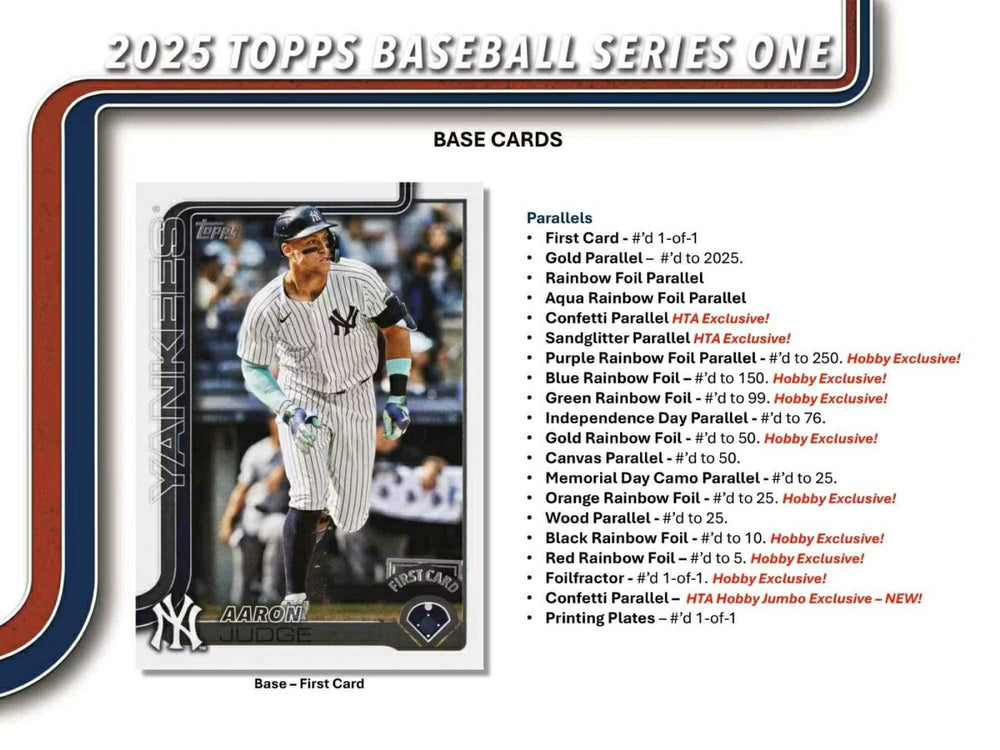 2025 Topps Series 1 Baseball MLB Hobby Jumbo Box - Taass discount