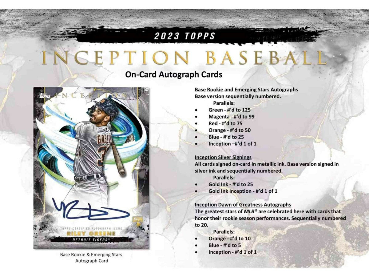2023 Topps Inception Baseball MLB Hobby Box - Taass for sale