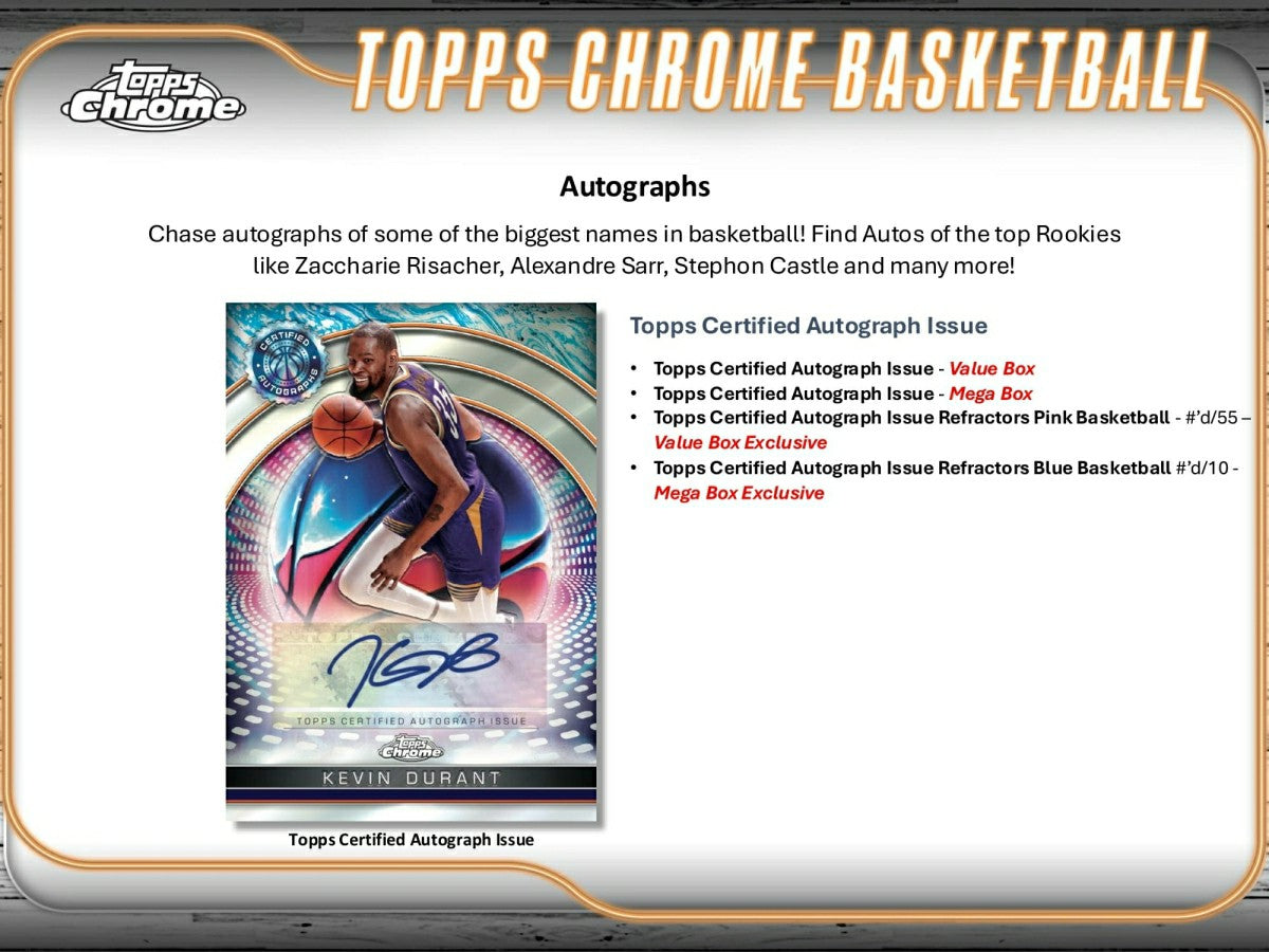 2024/25 Topps Chrome Basketball Blaster Box - Taass Online