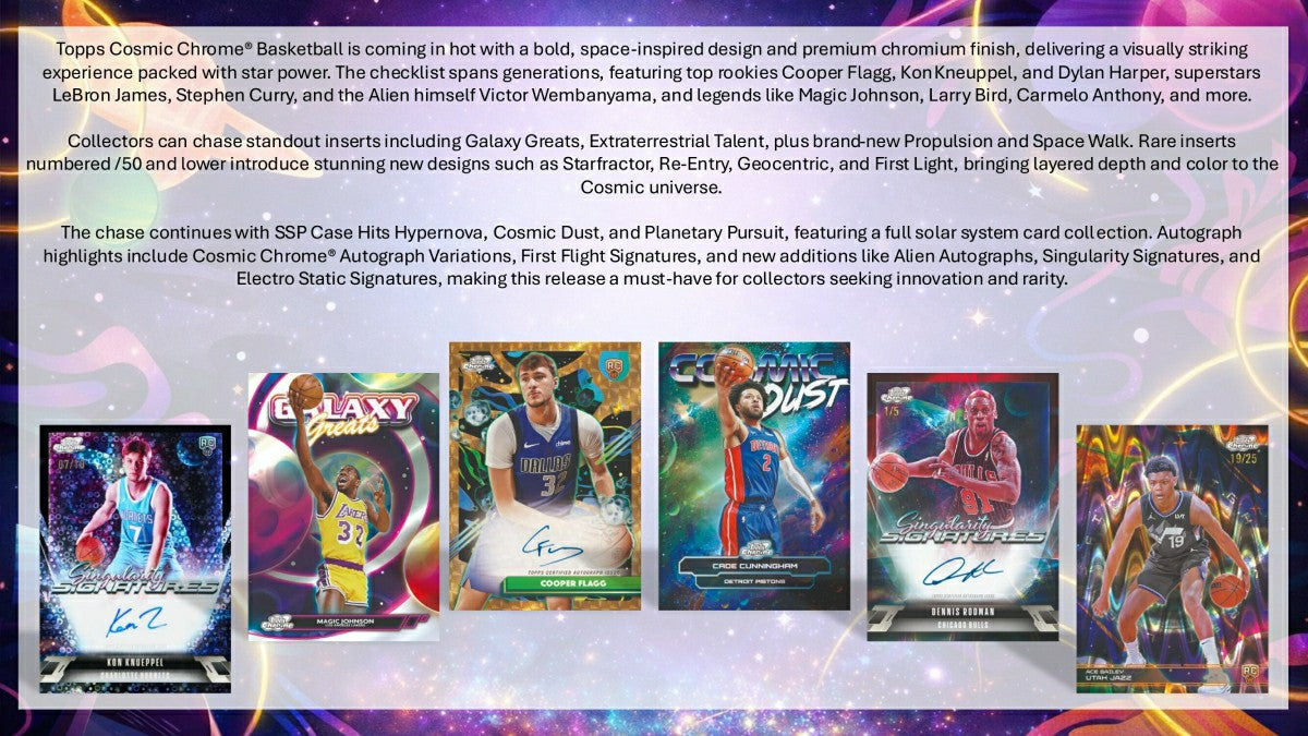 2025/26 Topps Cosmic Chrome NBA Basketball Hobby Pack - Taass outlet