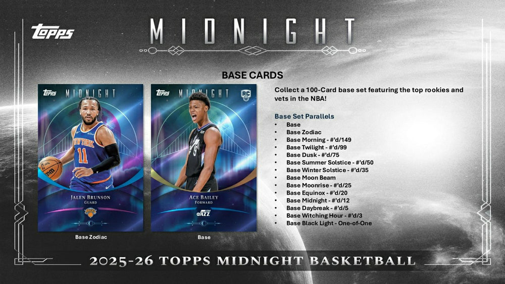 2025/26 Topps Midnight Basketball NBA Hobby Box - Taass outlet
