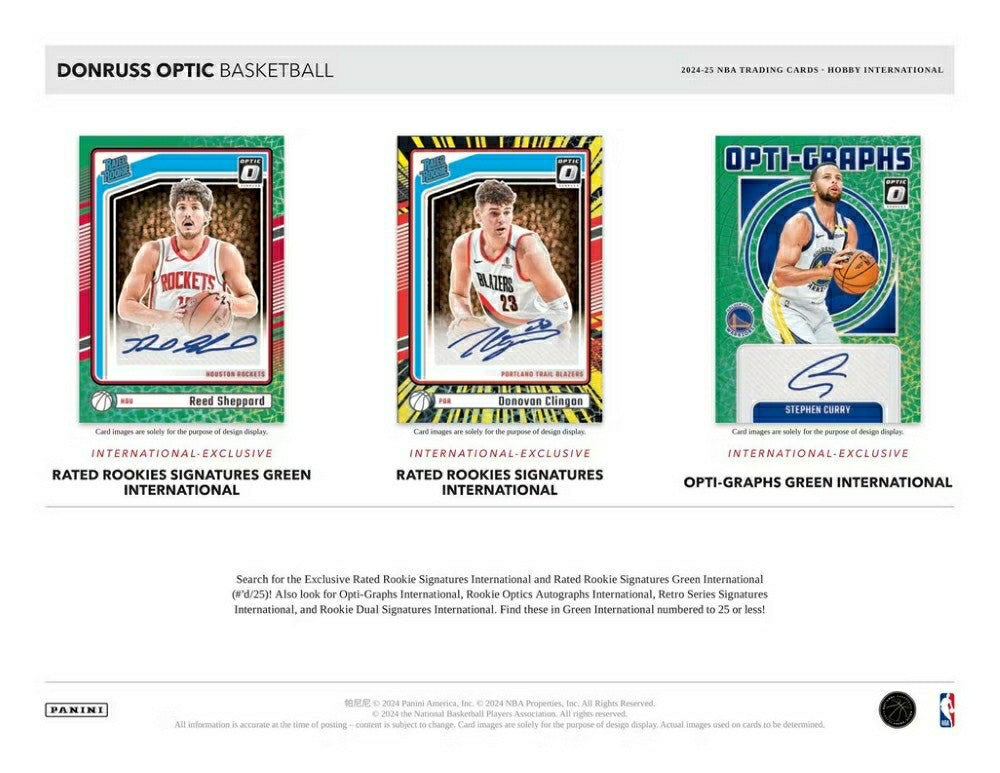 2024/25 Panini Donruss Optic Basketball NBA Hobby International Box - Taass for sale