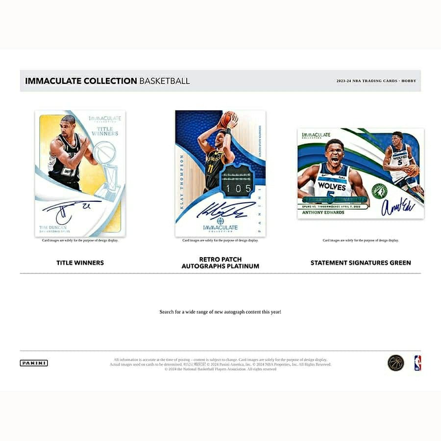 2023/24 Panini Immaculate Basketball NBA Hobby Box - Taass Online