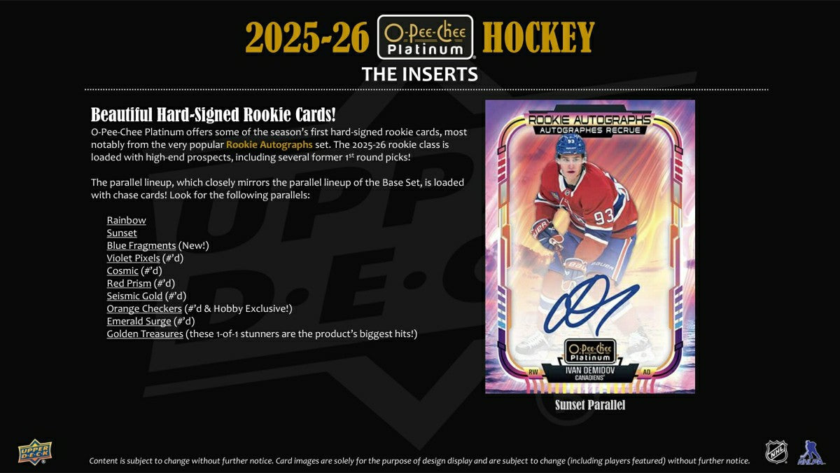 2025/26 Upper Deck O-Pee-Chee Platinum Hockey NHL Hobby Box - Taass for sale