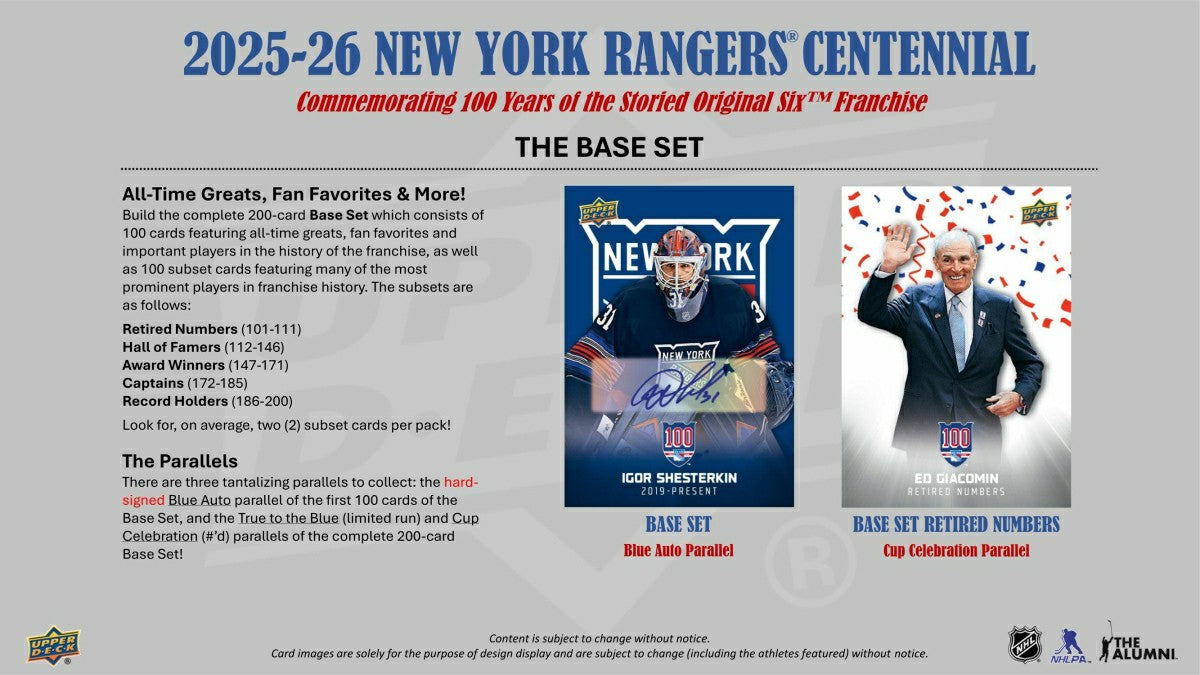 2025/26 Upper Deck New York Rangers 100 Years Centennial Hockey Hobby Tin - Taass for sale