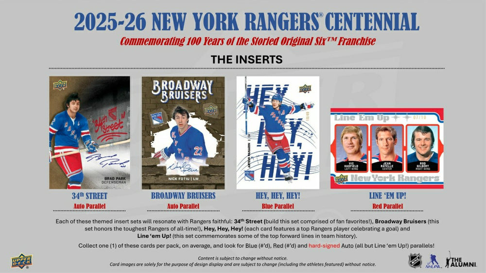 2025/26 Upper Deck New York Rangers 100 Years Centennial Hockey Hobby Tin - Taass for sale